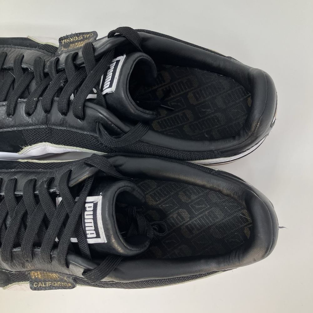 PUMA California Men Size 13 Black Suede Leather White Formstrip Gum Sole - Picture 7 of 16